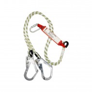 Safeset SF-104 Çift Kol Şok Emicili Lanyard 12 mm Statik Halatlı Karabina ve K4 Kancalı