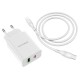 Borofone iPhone Şarj Cihazı BA56A 18W PD/USB, 20W Type-C To Type-C, Lightning Şarj Aleti Adaptör, Beyaz