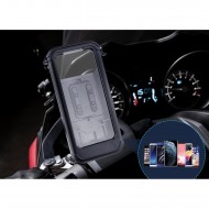 NR14 Motosiklet Telefon Tutucu Waterproof Su Geçirmez Ayna Montajlı Dokunmatik Ekranlı