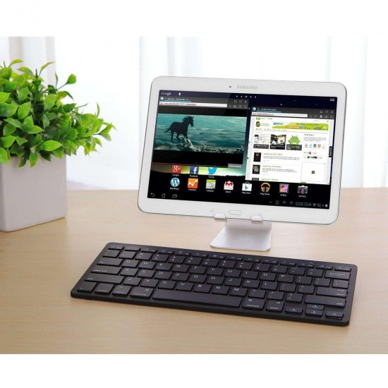 Apera GN-20 Ultra İnce Taşınabilir Kablosuz 3 Ayrı Cihazda Kullanılabilen Bluetooth İngilizce Q Klavye iPad Telefon PC iOS Windows