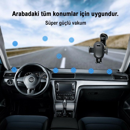 Apera MT95 Araç İçi Telefon Tutucu 3ü1 Arada Orta Konsol - Ön Cam ve Havalandırma Çıkışı