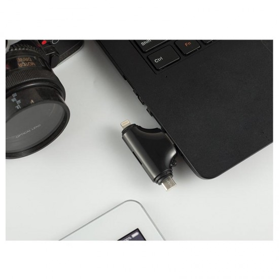 Apera GN-27 OTG 4 in 1 Micro USB Flash Disk Type C Mikro SD Kart Okuyucu IOS iPhone Android