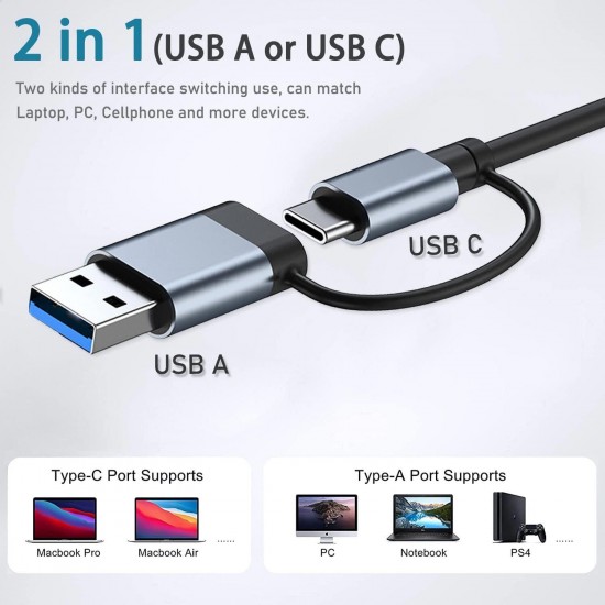 Apera GN-83 Multi Port Type-C ve USB Girişli 7 Port USB HUB OTG Çoğaltıcı Tablet Telefon ve Bilgisayarlar İçin