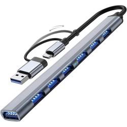 Apera GN-83 Multi Port Type-C ve USB Girişli 7 Port USB HUB OTG Çoğaltıcı Tablet Telefon ve Bilgisayarlar İçin