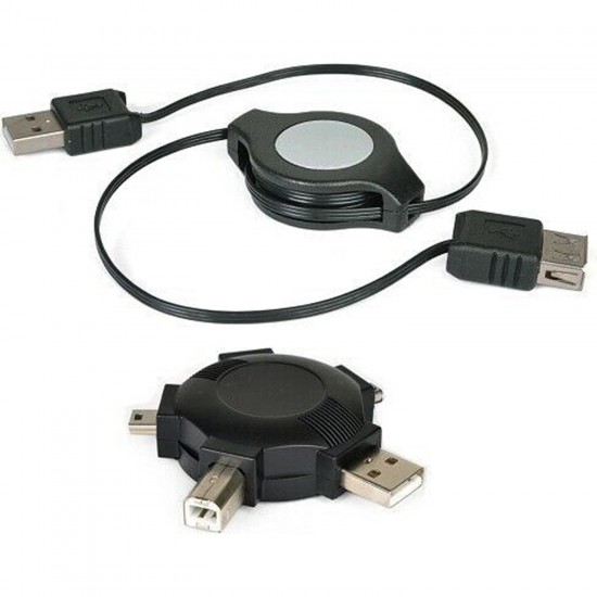 Apera BN05 Çoklu Girişli Makaralı USB Kablo Şarj ve Senkronizasyon USB B Mini USB