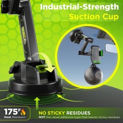 Apera BN27 Kamyon SUV ve Kamyonetler İçin Araç İçi Vantuzlu Telefon Tutucu (Yeşil)