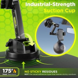 Apera BN27 Kamyon SUV ve Kamyonetler İçin Araç İçi Vantuzlu Telefon Tutucu (Gri)