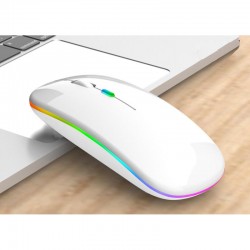 Apera BN28 Kablosuz Wireless Mouse Sessiz Tık RGB Aydınlatmalı Şarj Edilebilir (Parlak Beyaz)