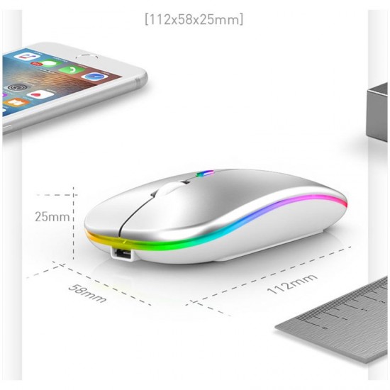 Apera BN28 Kablosuz Wireless Mouse Sessiz Tık RGB Aydınlatmalı Şarj Edilebilir