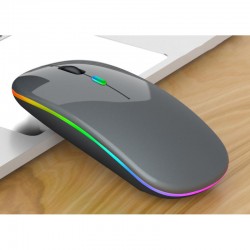 Apera BN28 Kablosuz Wireless Mouse Sessiz Tık RGB Aydınlatmalı Şarj Edilebilir (Parlak Koyu Gri)