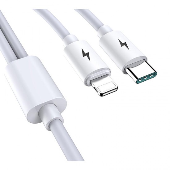 Apera BN93 iPhone Lightning ve Type-C 2in1 Kablo 5 Amper Hızlı Şarj Fast Charging