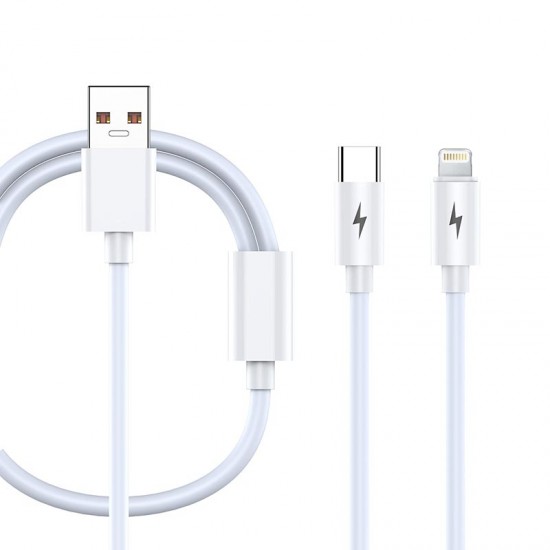 Apera BN93 iPhone Lightning ve Type-C 2in1 Kablo 5 Amper Hızlı Şarj Fast Charging