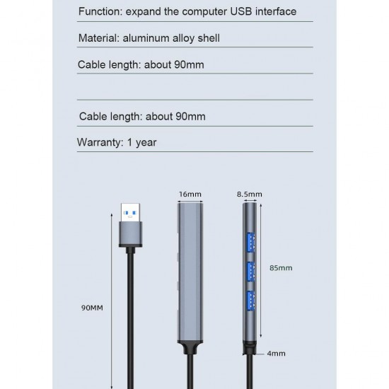 Apera NR1 USB 4 Port USB 2.0 HUB Çoğaltıcı Alüminyum Kasa