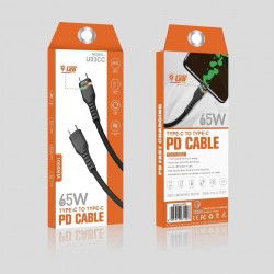 Apera NR9 Type-C to Type-C iPhone Android Uyumlu 65W PD LED Işıklı Kablo Hızlı Şarj Örgü Kablo