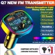 Apera NR74 RGB Renkli FM Radyo Transmitter MP3 Çalar Bluetooth 5.0 Çakmaklık Type-C Hızlı Şarj Aleti