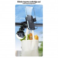 Apera NR76 Motor ve Bisiklet Telefon Tutucu Tek El Kullanım Pazar Poşeti Askılıklı