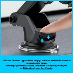 Apera NR86 Araç İçi Telefon Tutucu Tek El Hızlı Bırak Tuşlu