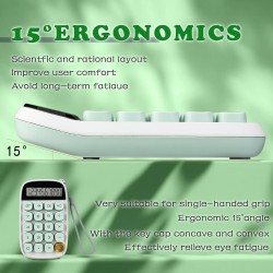 Apera MT18 Hesap Makinesi 10 Haneli Mekanik Tuşlu Büyük LCD Ekranlı Eski Daktilo Tarzı (Yeşil)