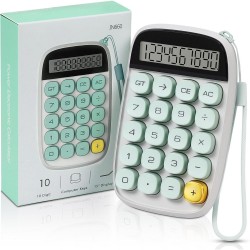 Apera MT18 Hesap Makinesi 10 Haneli Mekanik Tuşlu Büyük LCD Ekranlı Eski Daktilo Tarzı (Yeşil)
