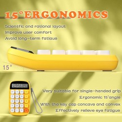 Apera MT18 Hesap Makinesi 10 Haneli Mekanik Tuşlu Büyük LCD Ekranlı Eski Daktilo Tarzı (Sarı)