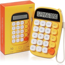 Apera MT18 Hesap Makinesi 10 Haneli Mekanik Tuşlu Büyük LCD Ekranlı Eski Daktilo Tarzı (Sarı)