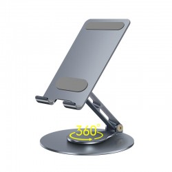 Apera NR2 Masaüstü Telefon Tutucu Döner Alüminyum Paslanmaz Çelik Katlanabilir (Gri)