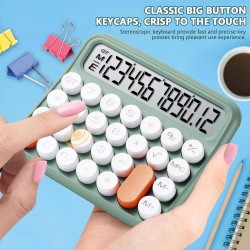 MT21 Hesap Makinesi 12 Haneli Mekanik Tuşlu Büyük LCD Ekranlı Eski Daktilo Tarzı (Yeşil)