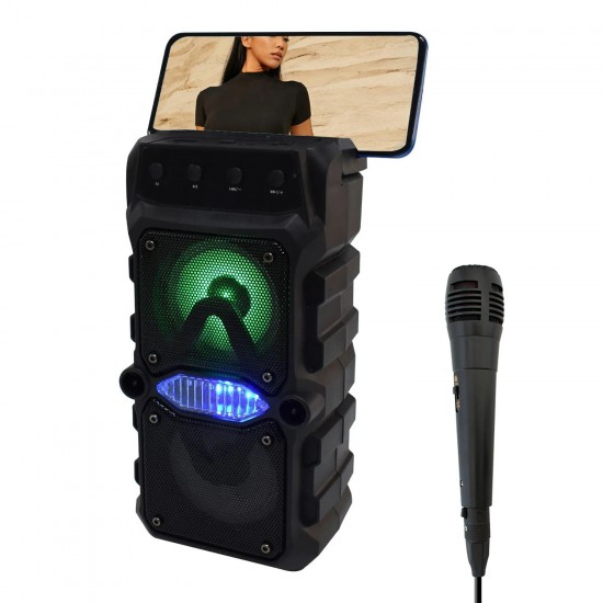 MT25 Karaoke Outdoor Bluetooth Hoparlör 8cm × 2 Adet Kablosuz Speaker Ses Bombası Radyo USB Micro SD Giriş