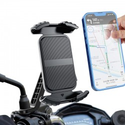Apera MT27 Kilit Sistemli Ayna Bağlantılı Motosiklet Telefon Tutucu Yatay ve Dikey Kullanılır