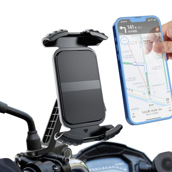 Apera MT27 Kilit Sistemli Ayna Bağlantılı Motosiklet Telefon Tutucu Yatay ve Dikey Kullanılır
