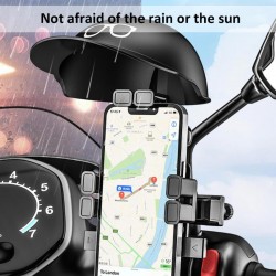 MT32 Motor Motosiklet Bisiklet Telefon Tutucu Yağmur Güneş Koruyucu GoPro Bağlantılı Damperli Şok Emici