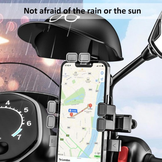 MT32 Motor Motosiklet Bisiklet Telefon Tutucu Yağmur Güneş Koruyucu GoPro Bağlantılı Damperli Şok Emici