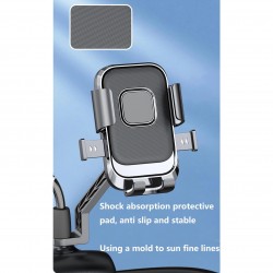 MT33 Motor Motosiklet Telefon Tutucu Ayna Montaj Tek El Kullanım Ototmatik Kilitleme