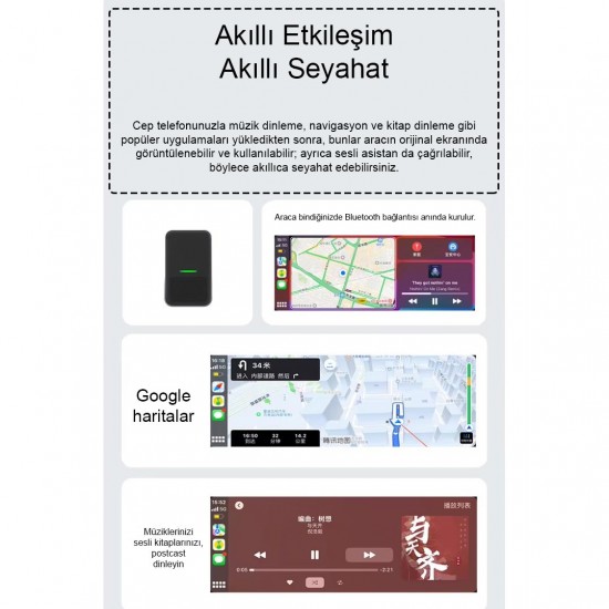 MT45 Kablosuz Carplay İle Uyumlu Adaptör