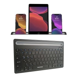 Onezero Ağır Sağlam Ultra İnce Taşınabilir Kablosuz 3 Kanal Bluetooth Türkçe Q Klavye Standlı