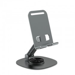 MT43 Masaüstü Metal Telefon Tutucu Tabanı Döner Tasarımlı (Gri)