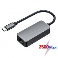 MT74 Type-C Gen 1 to 2500Mbps RJ45 Ethernet Adaptör Mac Windows Uyumlu Alüminyum Kasa