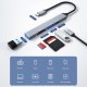 MT78 5in1 Type-C Girişli Multi HUB USB 3.0 5Gbps Veri Aktarımı Kart Okuyucu Metal Kasa