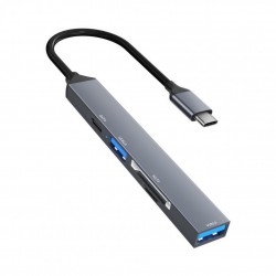 MT78 5in1 Type-C Girişli Multi HUB USB 3.0 5Gbps Veri Aktarımı Kart Okuyucu Metal Kasa