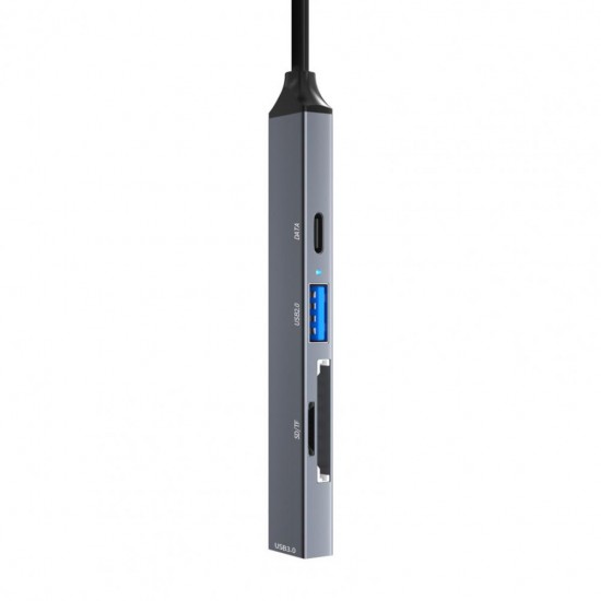 MT78 5in1 Type-C Girişli Multi HUB USB 3.0 5Gbps Veri Aktarımı Kart Okuyucu Metal Kasa