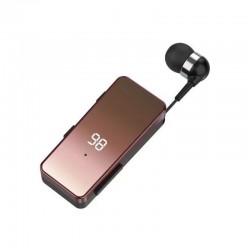 K67 Makaralı Bluetooth Kulaklık Yaka Klipsli 2 Telefon Bağlanır 20 Dakikada Şarj Olur LCD Şarj Göstergesi (Rose Gold)