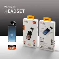 K67 Makaralı Bluetooth Kulaklık Yaka Klipsli 2 Telefon Bağlanır 20 Dakikada Şarj Olur LCD Şarj Göstergesi