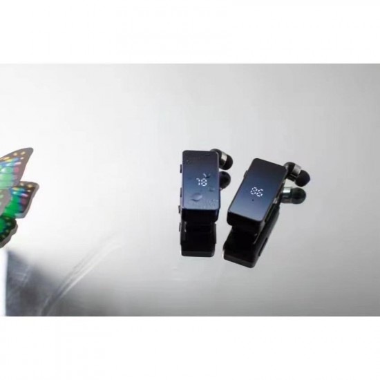 K67 Makaralı Bluetooth Kulaklık Yaka Klipsli 2 Telefon Bağlanır 20 Dakikada Şarj Olur LCD Şarj Göstergesi