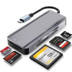 MT89 5in1 USB 3.1 Type-C OTG CF Kart Okuyucu Mac iPhone 15 16 ile Uyumlu Metal Kasa