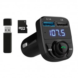 GA02 Otomatik Frekans Tanımalı FM Radyo Transmitter 3.1A Hızlı Şarj Micro SD Bluetooth MP3 Çalar Çakmaklık