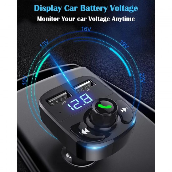 GA02 Otomatik Frekans Tanımalı FM Radyo Transmitter 3.1A Hızlı Şarj Micro SD Bluetooth MP3 Çalar Çakmaklık