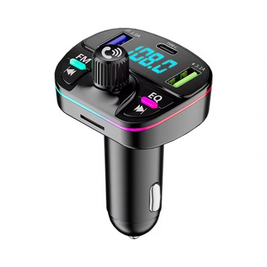 GA04 PD20W Qualcomm 3.0 Hızlı Şarj Aleti RGB Renkli FM Transmitter MP3 Çalar Bluetooth 5.3 Çakmaklık