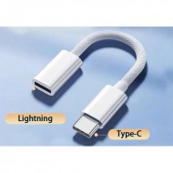 GA10 Mac-Book iPhone ile Uyumlu Şarj Data Kablosu 15 ve Üstü Çevirici Type-C to Lightninng Adaptör