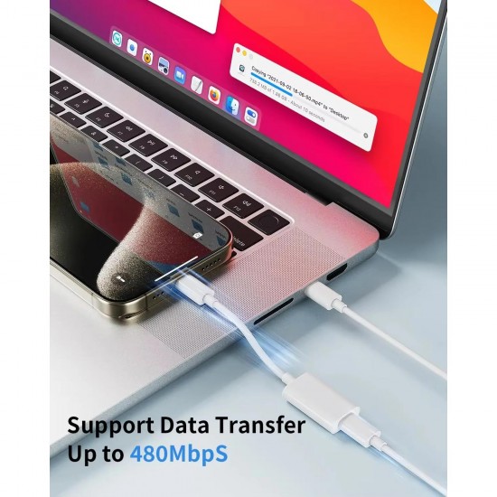 GA10 Mac-Book iPhone ile Uyumlu Şarj Data Kablosu 15 ve Üstü Çevirici Type-C to Lightninng Adaptör