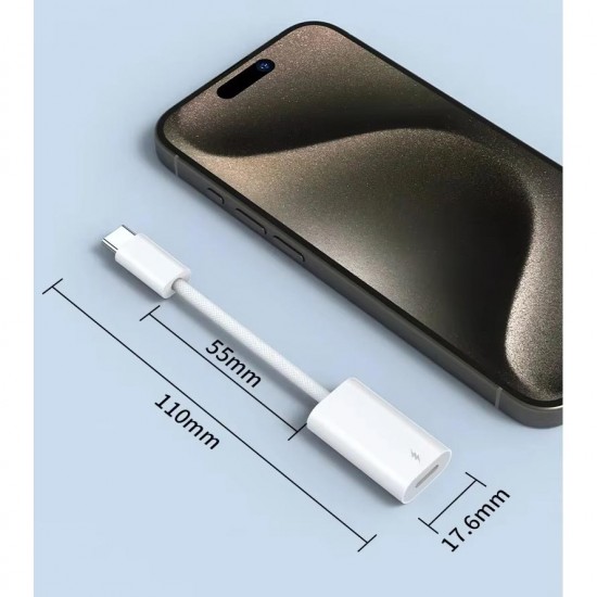 GA10 Mac-Book iPhone ile Uyumlu Şarj Data Kablosu 15 ve Üstü Çevirici Type-C to Lightninng Adaptör